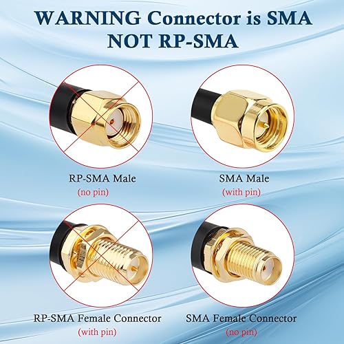 Miniatura 3 de XRDS -RF Cable SMA de 1 pie, macho SMA a mamparo hembra SMA RG316 SMA Cable de extensión para 4G LTE Router celular SDR USB Dongle receptor (2