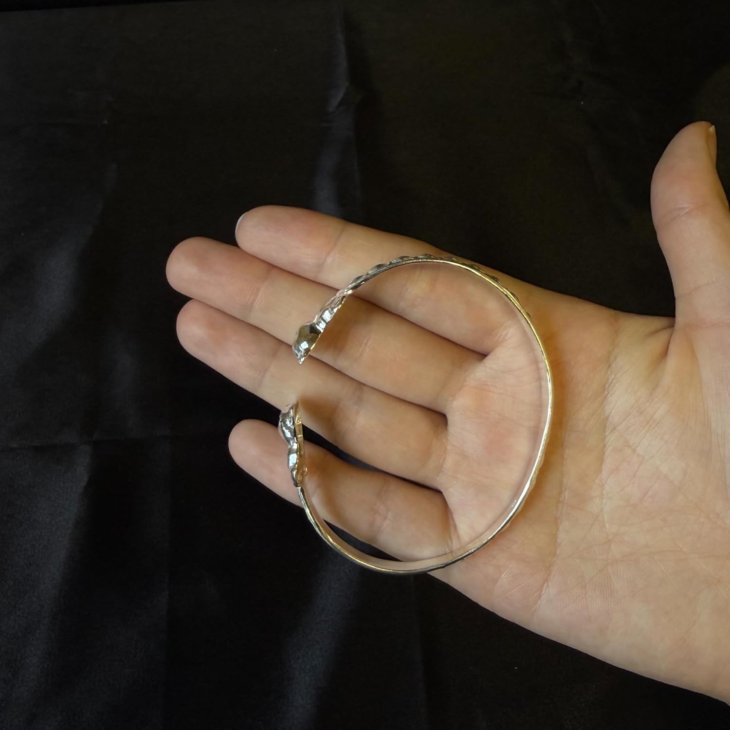 Teddy Bear .925 Sterling Silver Flat West Indian Bangle, 1 piece