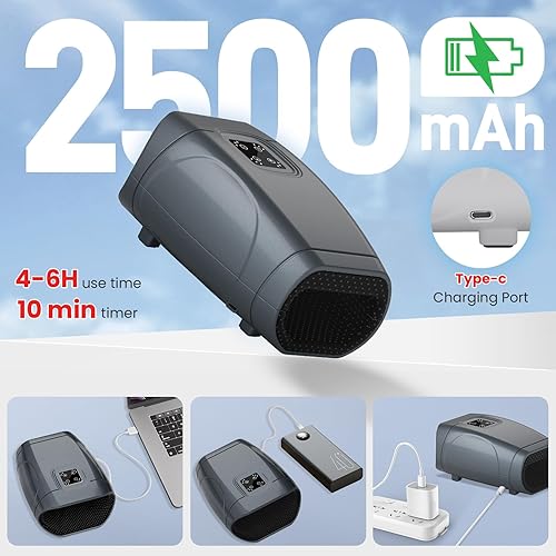 Miniatura 5 de JQX Masajeador de manos con calor y compresión, masajeador de manos eléctrico inalámbrico, 3 niveles de presión para dedos, regalos para mujeres y