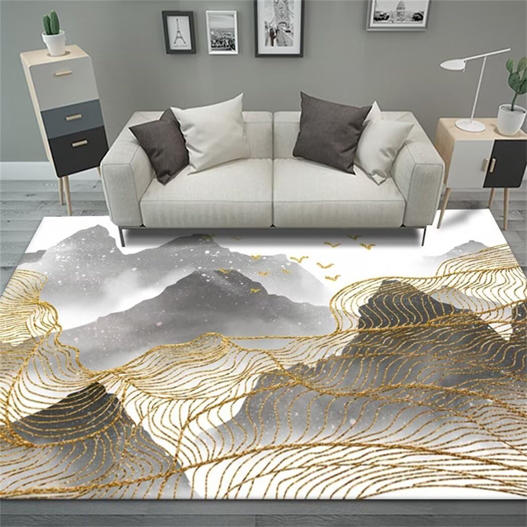 Tapis de couloir minimaliste gris 140x200cm pour grand hall