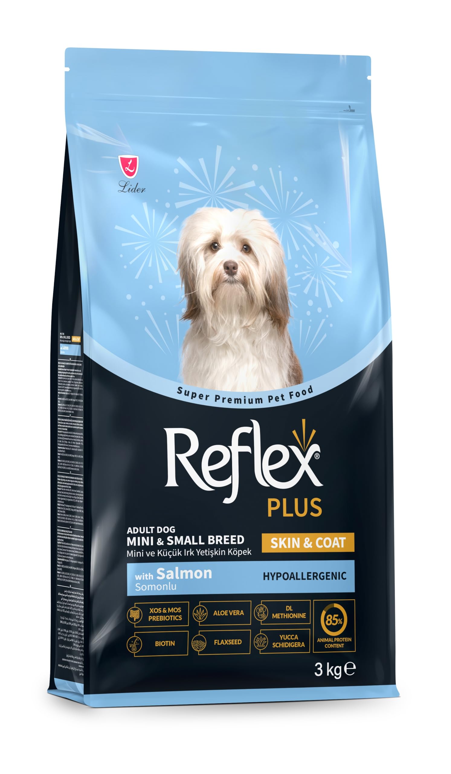 REFLEX PLUS Skin ve Coat Somonlu Mini ve Küçük Irk Yetişkin Köpek Maması 3 KG