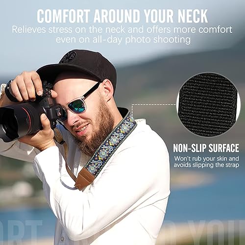 Miniatura 42 de MoKo Correa para cámara, correa tejida de lona de algodón retro, correa universal para el hombro para todas las cámaras DSLR/SLR Canon/Sony/Nikon