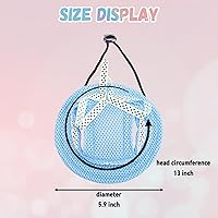 Vista 2 de Sombrero para perros extra pequeños para llevar cachorros con agujeros para las orejas y correa para la barbilla, sombrero de visera para perro, Azul