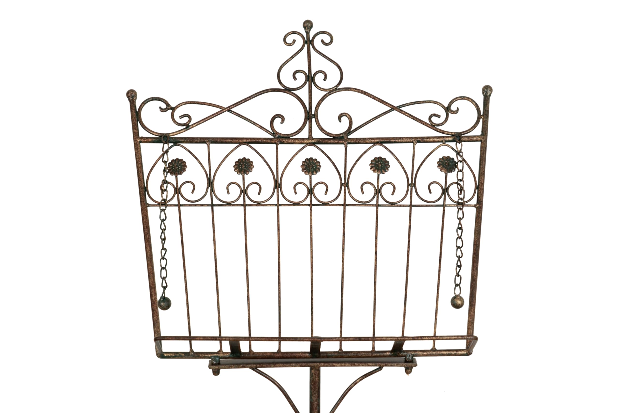 Biscottini Leggio Porta Menu – Pupitre musical en fer forgé de sol L46 x PR32 x H90 – 170 – Support d'affichage publicitaire pliable – Porte-menu restaurant – Publicité pour livres de table