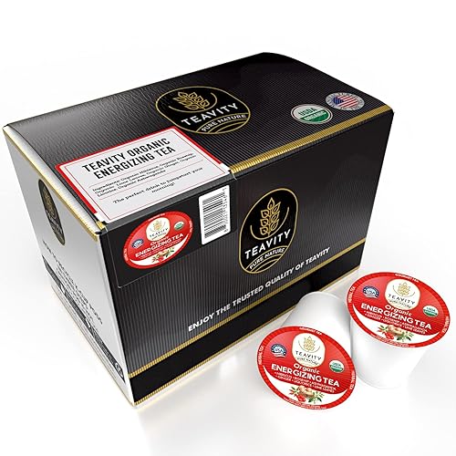 Vista 339 de Teavity - Paquete variado de cápsulas de té orgánicas Cápsulas de té caliente o hielo para Keurig, manzanilla, desayuno inglés, té negro, cápsulas