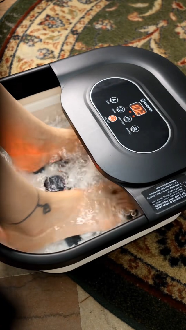 KNQZE Foot Spa Bath Massager With Heat, Bubbles, Vibration And Red Light, Foot Bath