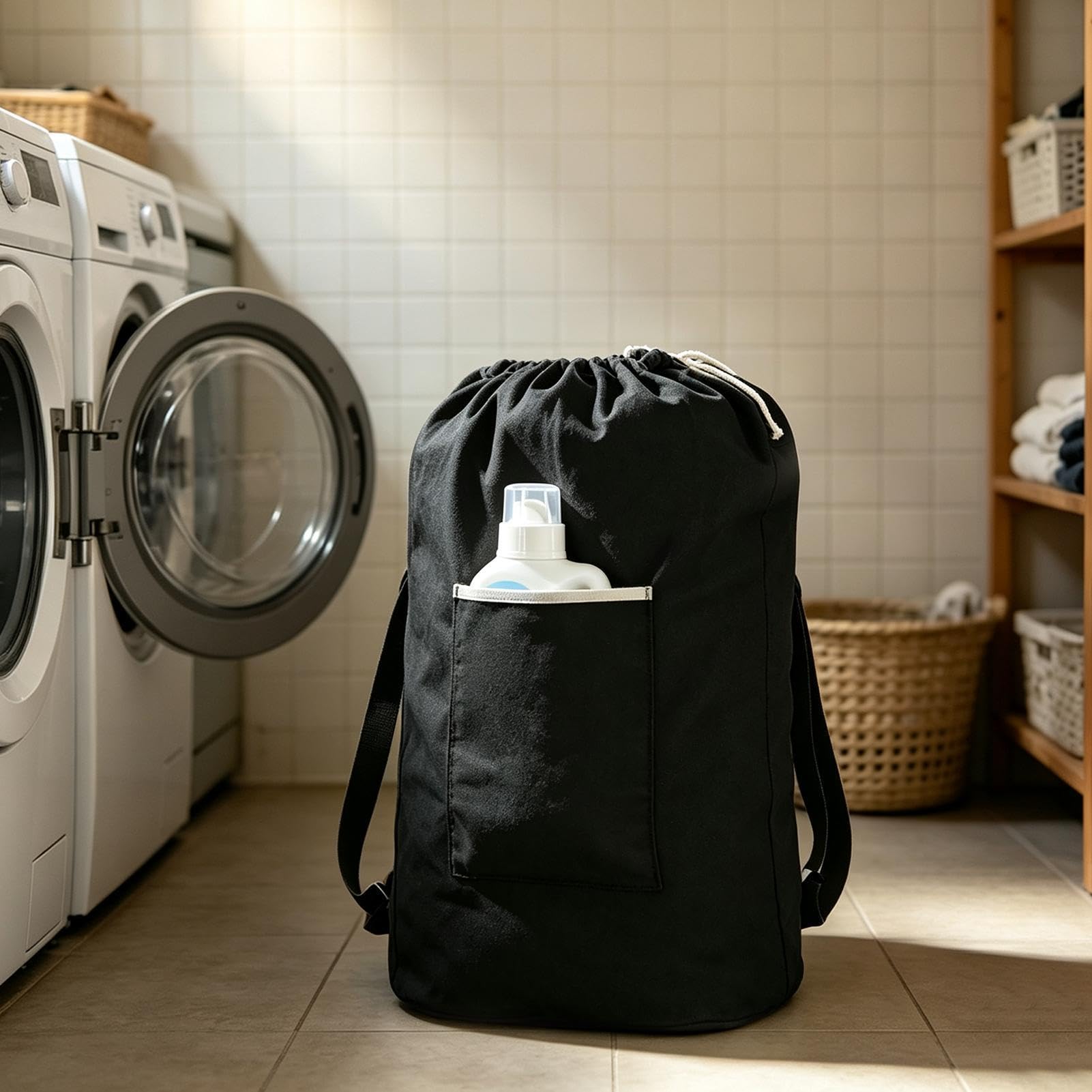 Studenten-Wäsche-Rucksack Waschbarer Canvas Schmutzwäsche-Organizer