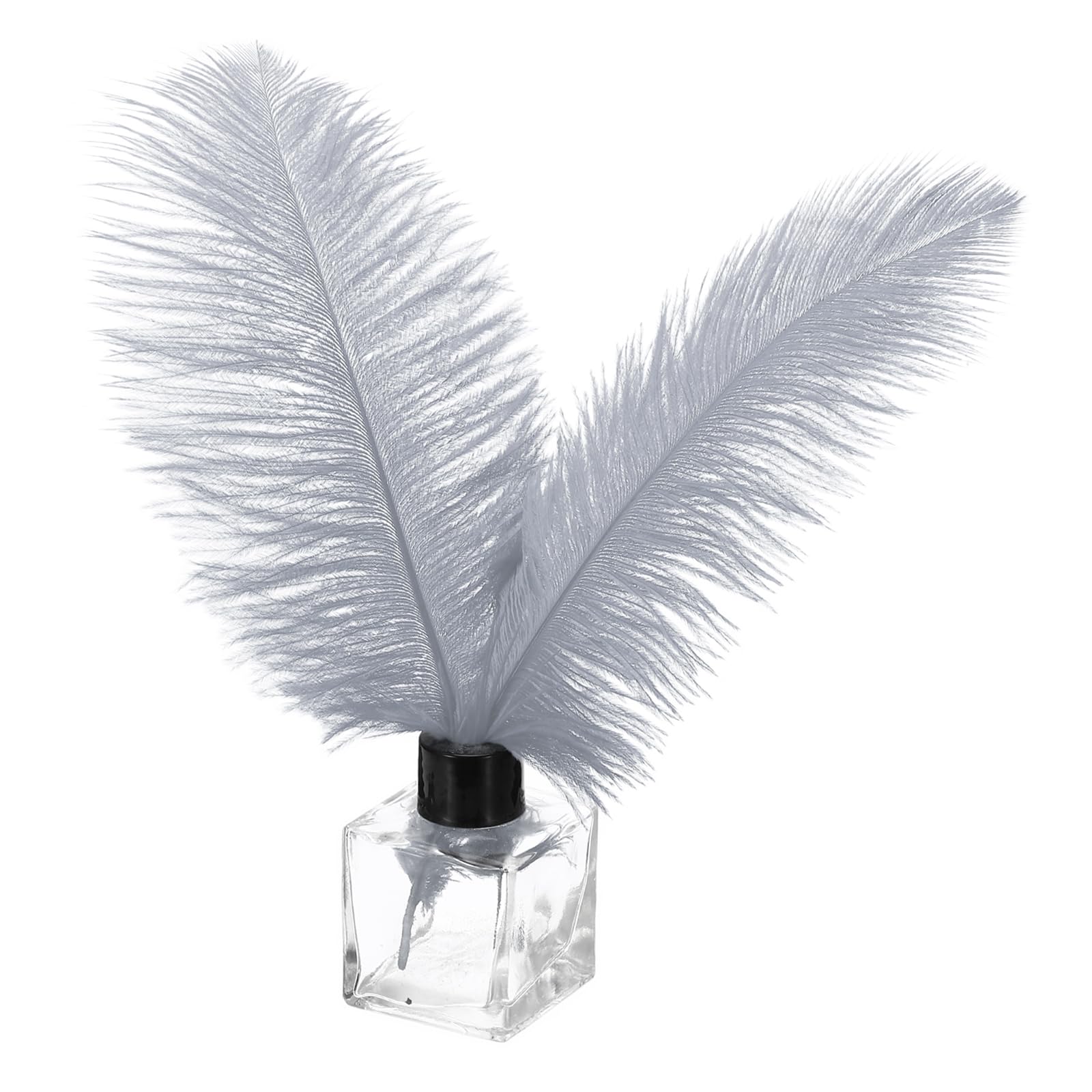 PATIKIL 30 Pcs Natural Ostrich Feathers Bulk 8-10 Inch/ 20-25 cm Large Ostrich Feathers for Crafts Home Decoration Wedding Party Vase Decor (Dark Grey)