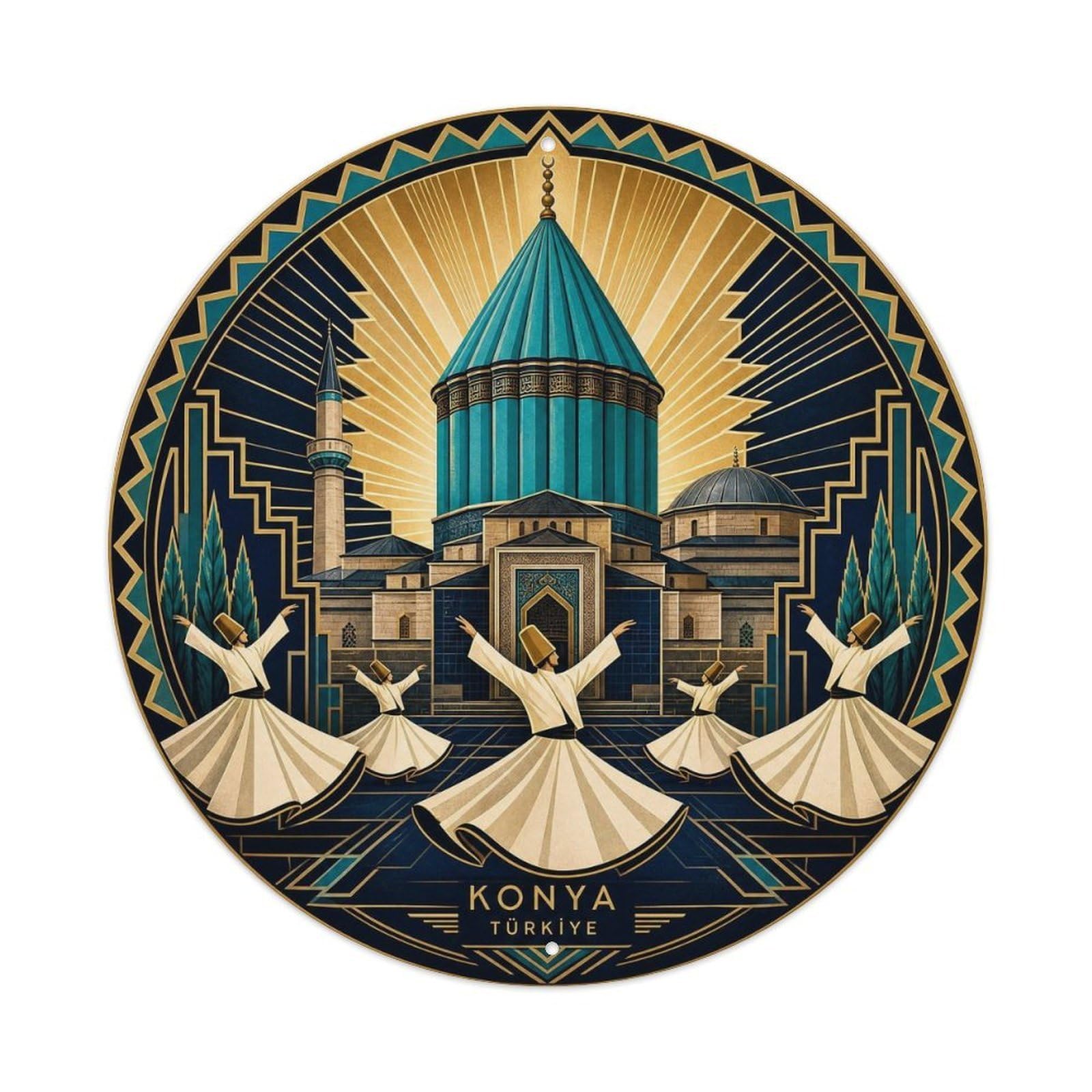 Konya Dervish Turkey Mevlana Heritage Deco Style Metal Tin Sign