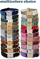 Vista 7 de Juego de collar y correa de terciopelo para perro, collar y correa de perro suaves y cómodos, collares ajustables con hebilla de metal resistente