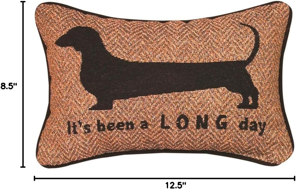 Manual 12.5 x 8.5-Inch Decorative Embroidered Word Pillow, It's Been a Long Day image 2
