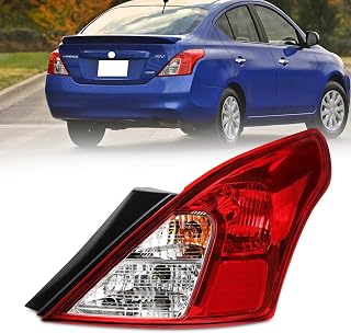 Passenger Side Tail Light Assembly Compatible with 2012-2019 Nissan Versa Rear Lights Taillights Brake Lamp Reverse Light Replacement Rear Right RH Side with Bulbs & Wiring Harness