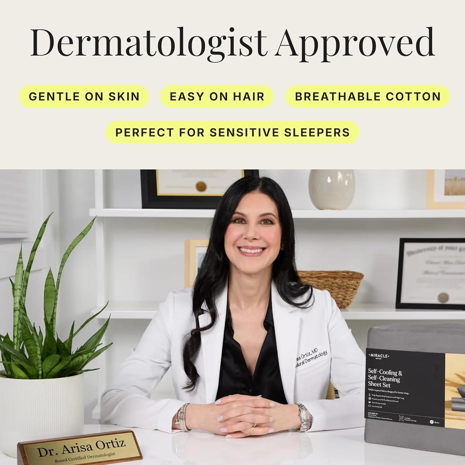 Miracle Made® Cotton Bed Sheets – 4 Piece Silver Infused, 300-Thread-Count Thermoregulating Miracle Clean & Cool ™ Sheet Set (Silver Grey, California King)