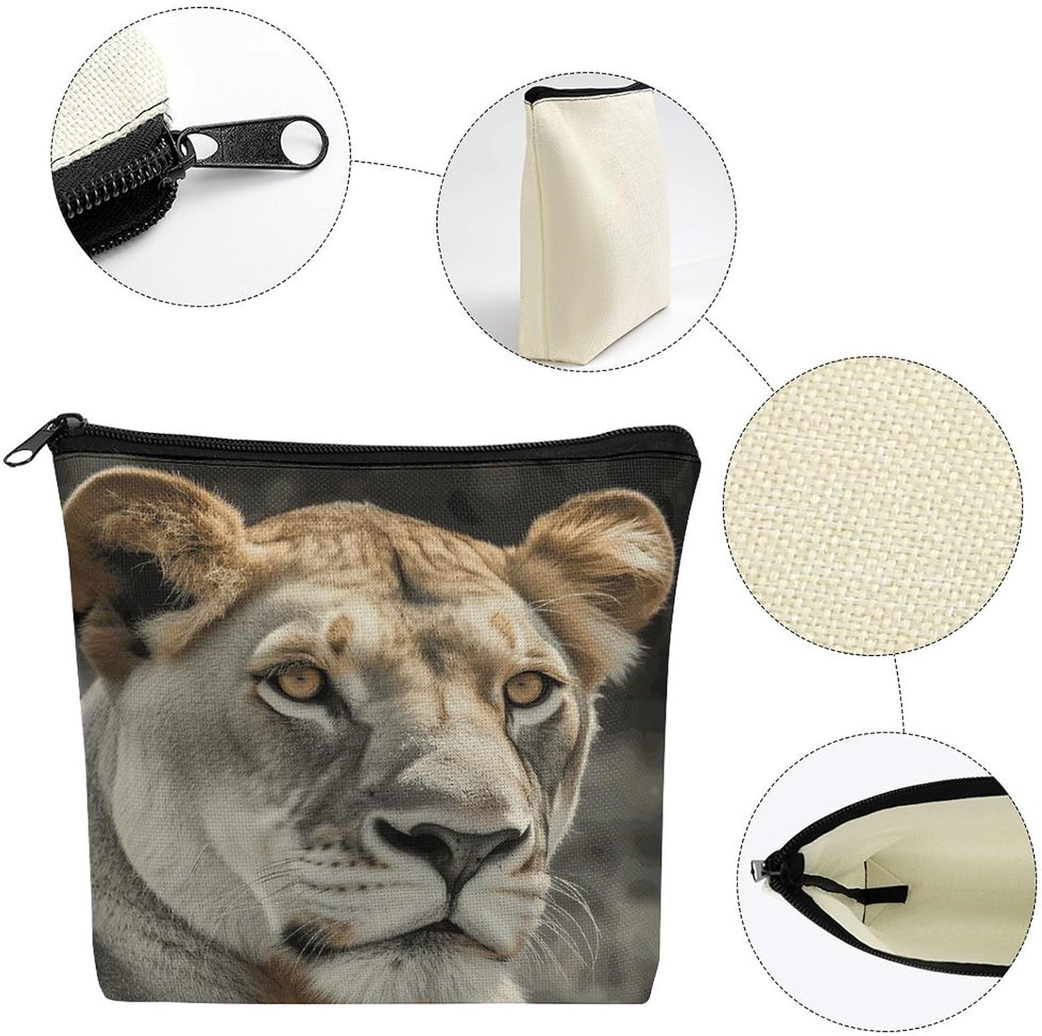 Lioness Makeup Bag Cosmetic Bag image 3