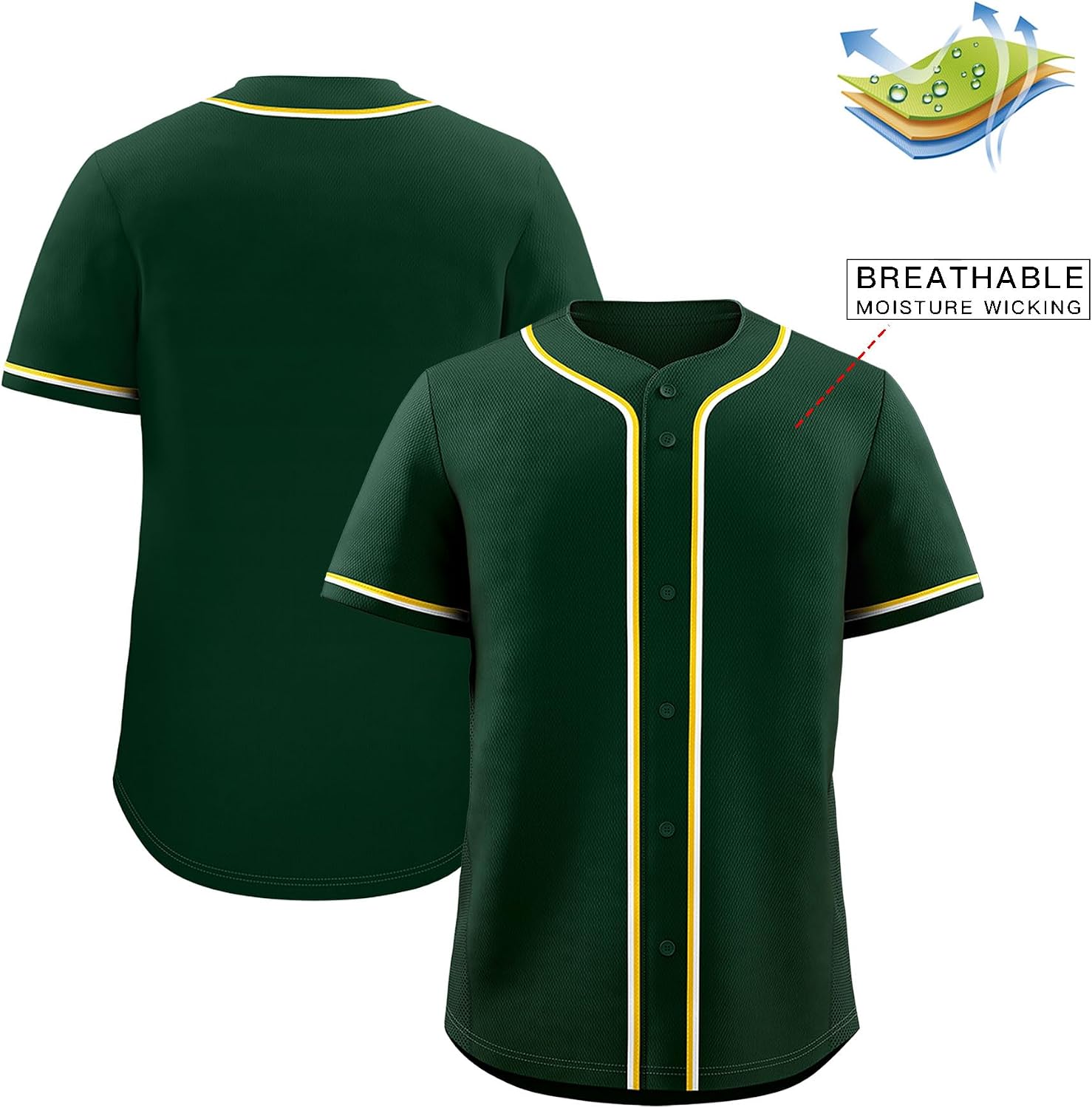 KXK Men Plain Baseball Jersey for Women Adult Blank Personalized Hip Hop Button Down Baseball Shirts