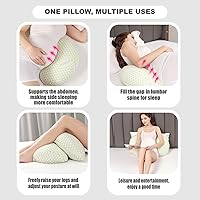 Vista 4 de Almohada de embarazo para mujer, almohada de maternidad de cuerpo completo para soporte de espalda y cadera, funda suave extraíble para comodidad