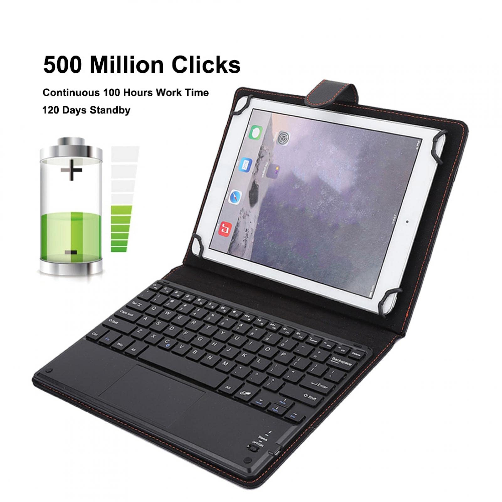 Tastiera Portatile, Tastiera Bluetooth Portatile, Tastiera Bluetooth Ultrasottile, Tastiera touchpad Bluetooth funzionante da 100 Ore con Custodia Protettiva per Tablet PC da 9,7-10 Pollici