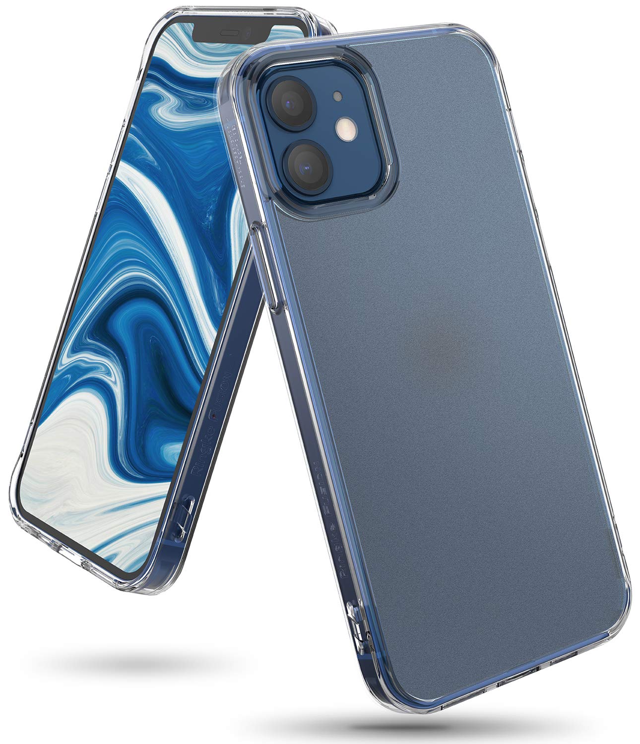 RingkeFusion Compatible with iPhone 12 Case, Compatible with iPhone 12 Pro Case Anti Fingerprint Frost PC Back Shockproof Soft Flexible TPU Bumper 6.1" - Matte Clear