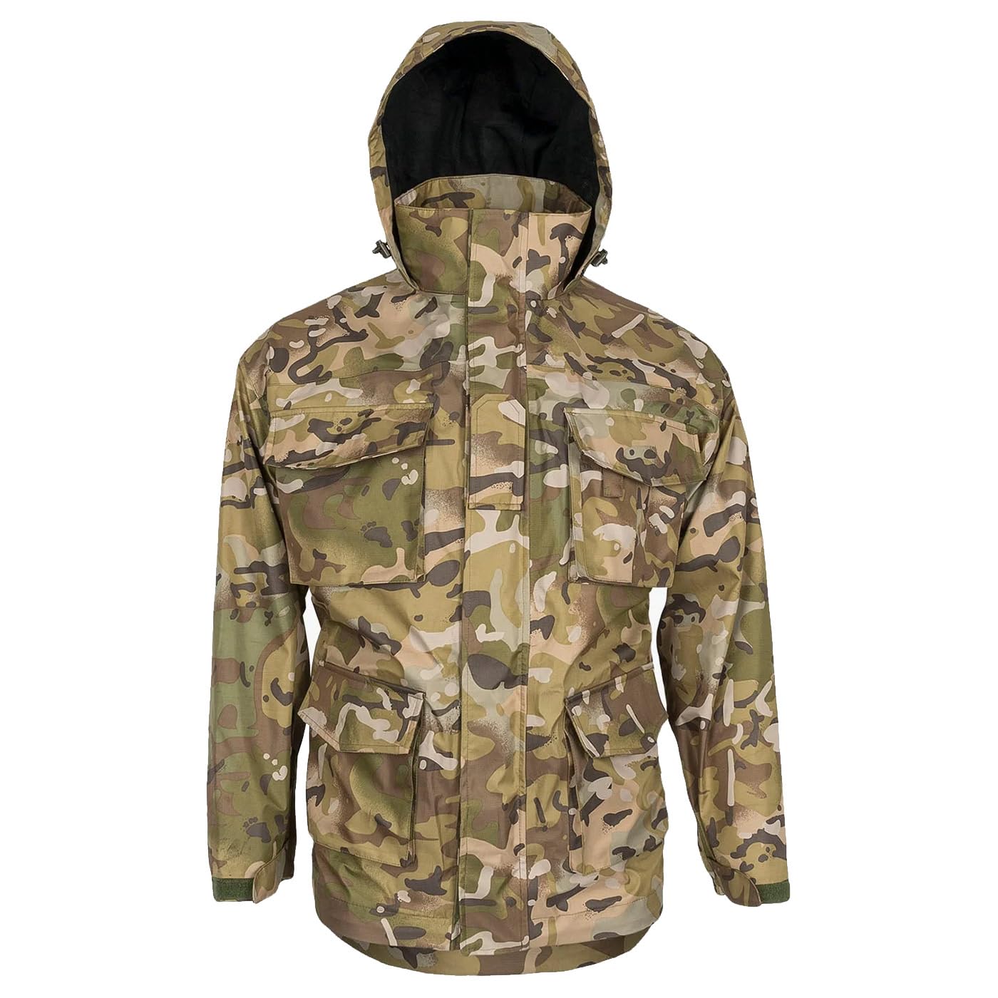 Highlander Typhoon Waterproof Jacket : Men's MTP Compatible Military Army Tactical Smock Outer Layer, HMTC Camo (UK, Alpha, S, Regular, Regular, HMTC Camo)