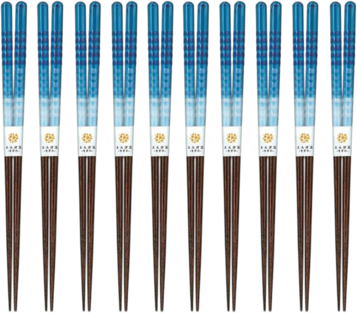 J-kitchens Chopsticks Set of 10 Pairs, For Lunches, Picnics, Excursions, Sports Events, Guests, Entertaining, Wooden, Dragonfly Balls, 9.1 inches (23.0 cm), Dishwasher Safe, Made in Japan