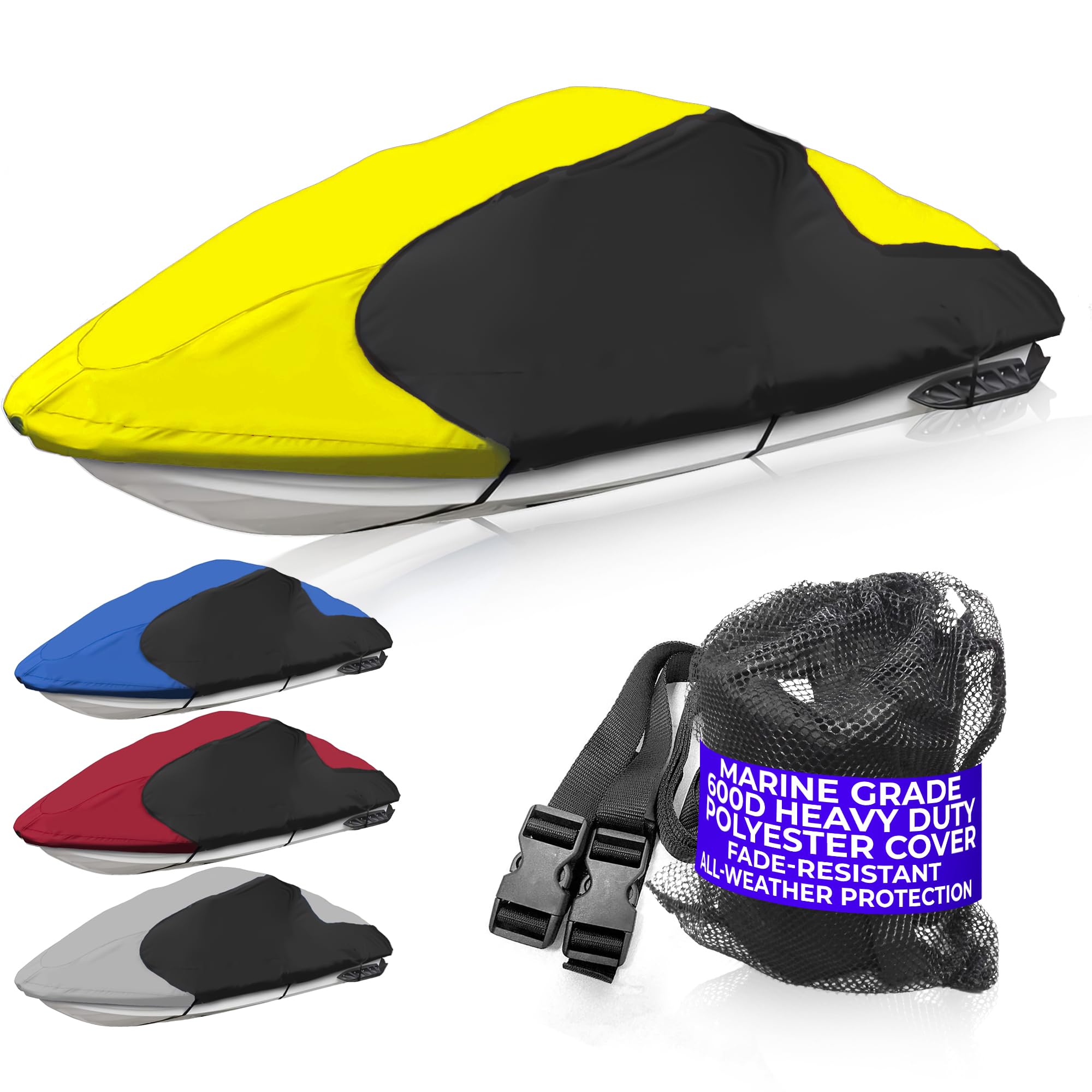 Jet Ski Cover, Waterproof 600D Yellow/Black Color Fits Stand-up PWC