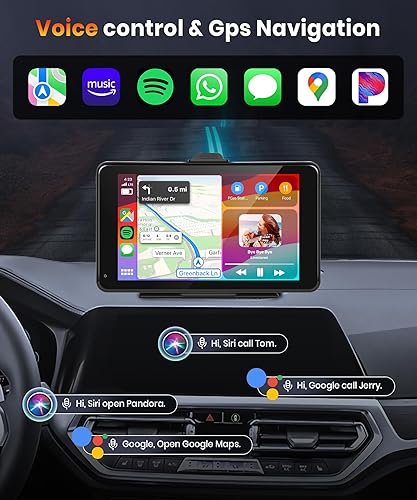 Miniatura 3 de Pantalla portátil inalámbrica para coche con Apple Car Play HD cámara trasera para autos, camiones, camionetas, caravanas, podofo de 7 pulgadas,