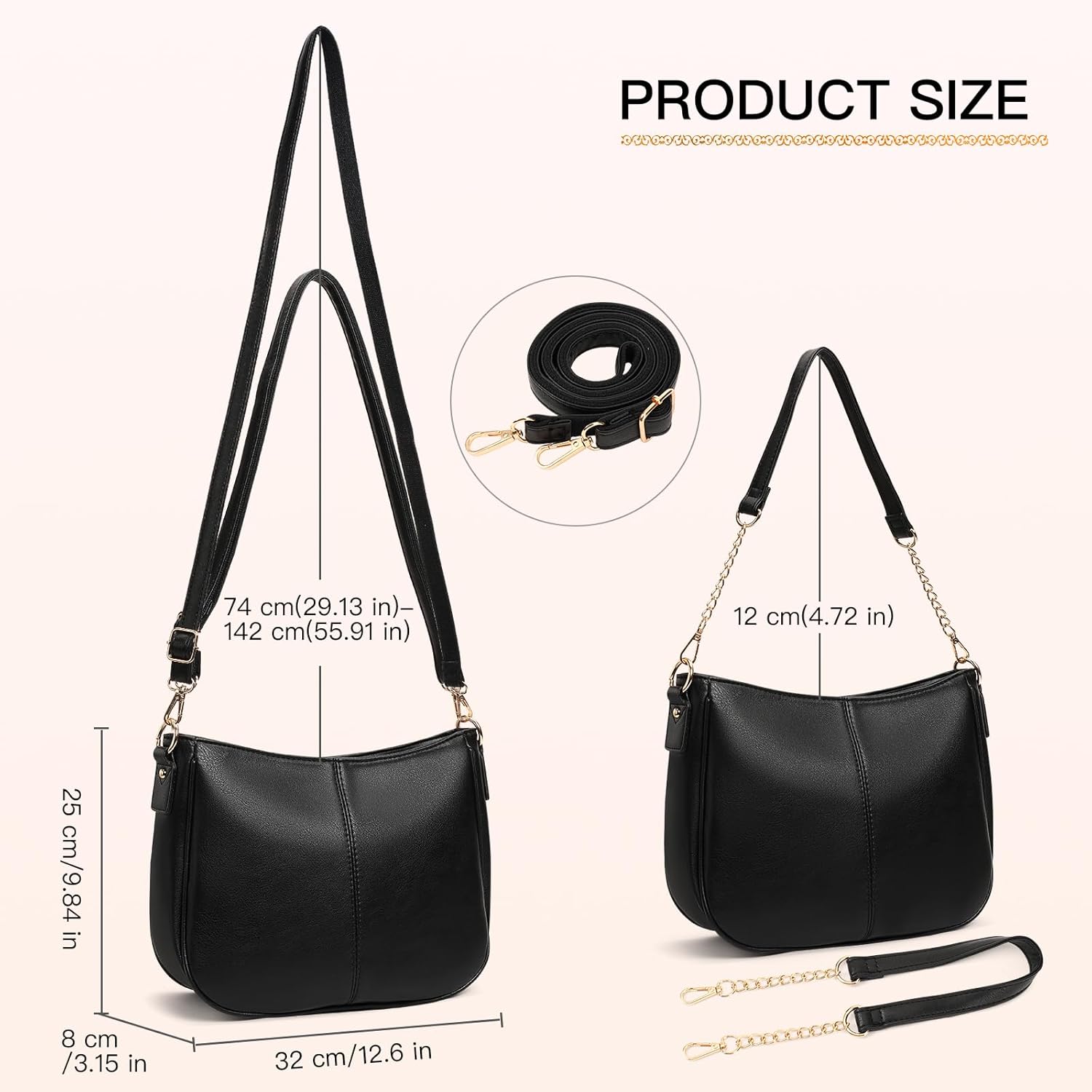 SENDEFN Fashion Shoulder Bag for Women Cute Hobo Tote Handbag Cute Soft Small Clutch Purses - Image 5