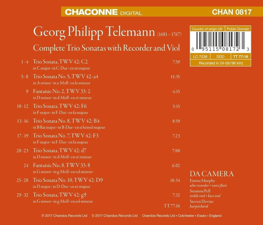 その他 Telemann:Solo & Trio Recorders [CD] Amazon.co.jp: Telemann: Complete Trio Sonatas with Recorder