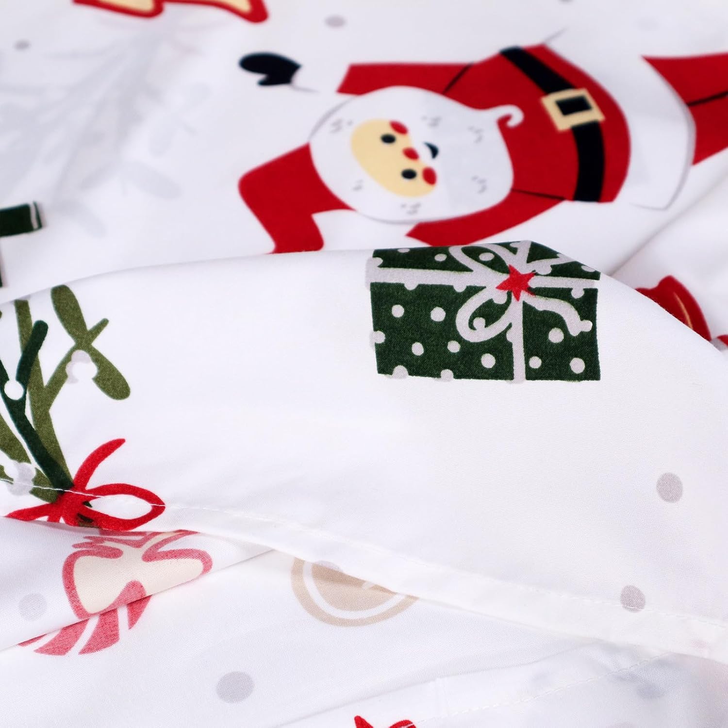 HITIME 100% Polyester Printed Christmas Duvet Cover Set - King Size 3 Piece Lightweight & Breathable Bedding Set, Soft Microfiber Comforter Cover with Zipper Closure, Christmas Deer