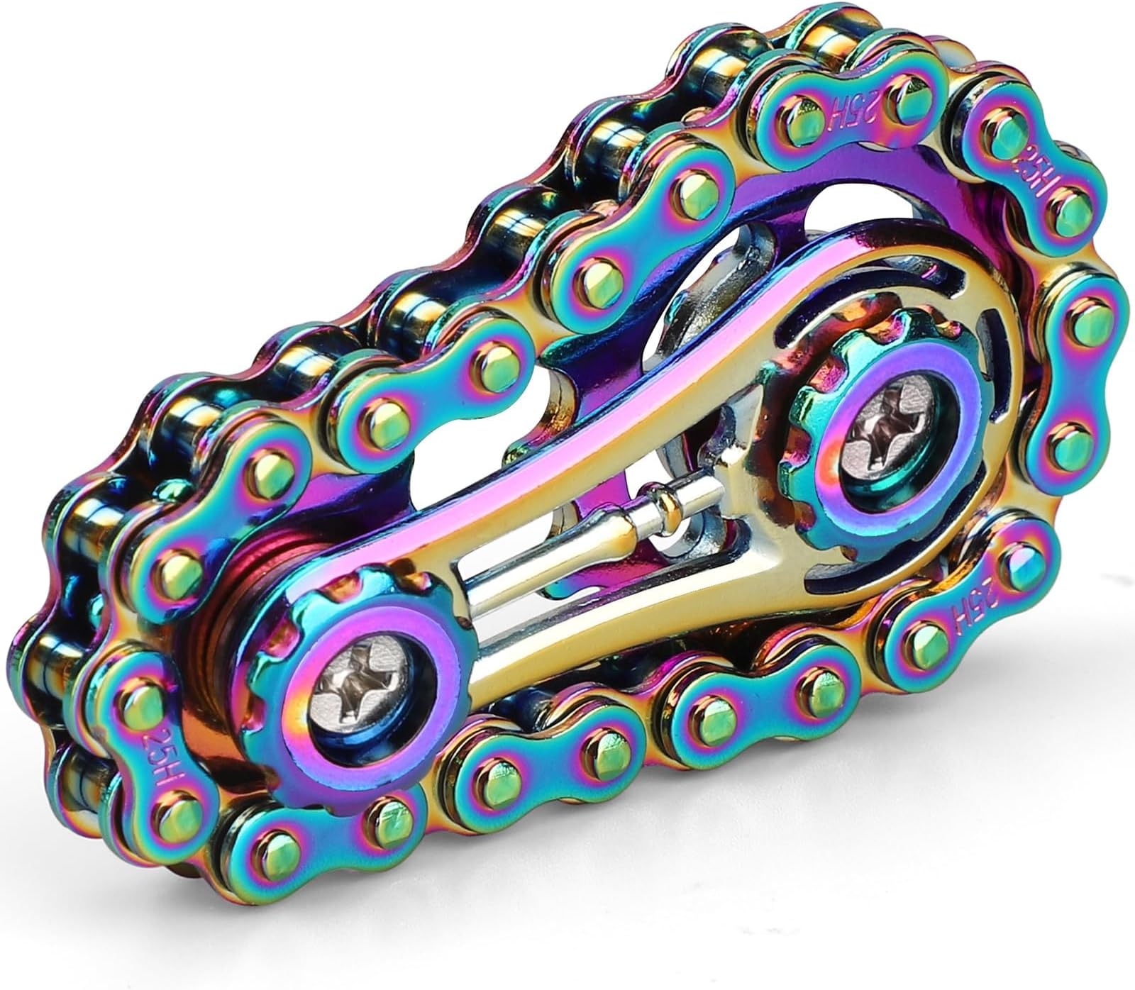 Cool Sprockets Hand Roller Fidget Chain Toys, Metal Fidget Spinner, Sensory Bike Chain Gears, EDC Novelty Anti Anxiety Hand Finger Spinner Kinetic Desk Office Birthday Gift for Boys Men Boyfriend