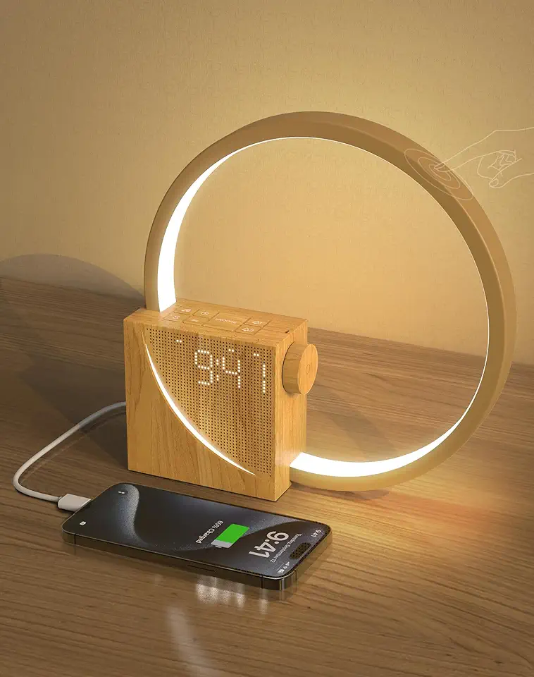 Routine matinale aesthetic 2026 : 50 produits pour transformer ton reveil 10w Lampe de Chevet LED avec Réveil, 2 Réveil, Wake up Light, USB Charge Ports,3 Modes Int