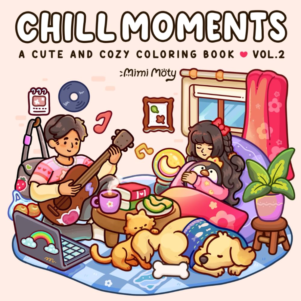 Chill Moments: Vol.2 Coloring Book for Adults and Teens Featuring Girls and Boys in Cozy Moments and Comfy Times for Stress Relief