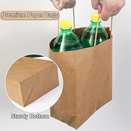 Miniatura 3 de Swingers 200 bolsas de papel pequeñas de regalo de 5.25 x 3.75 x 8 pulgadas con asas, bolsas de papel marrón, bolsas de papel kraft, bolsas de venta