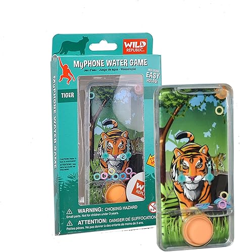 Wild Republic My Phone Water Game Tiger Design, regalo para niños, ideal para horas de juego independiente, multicolor, 15 pulgadas