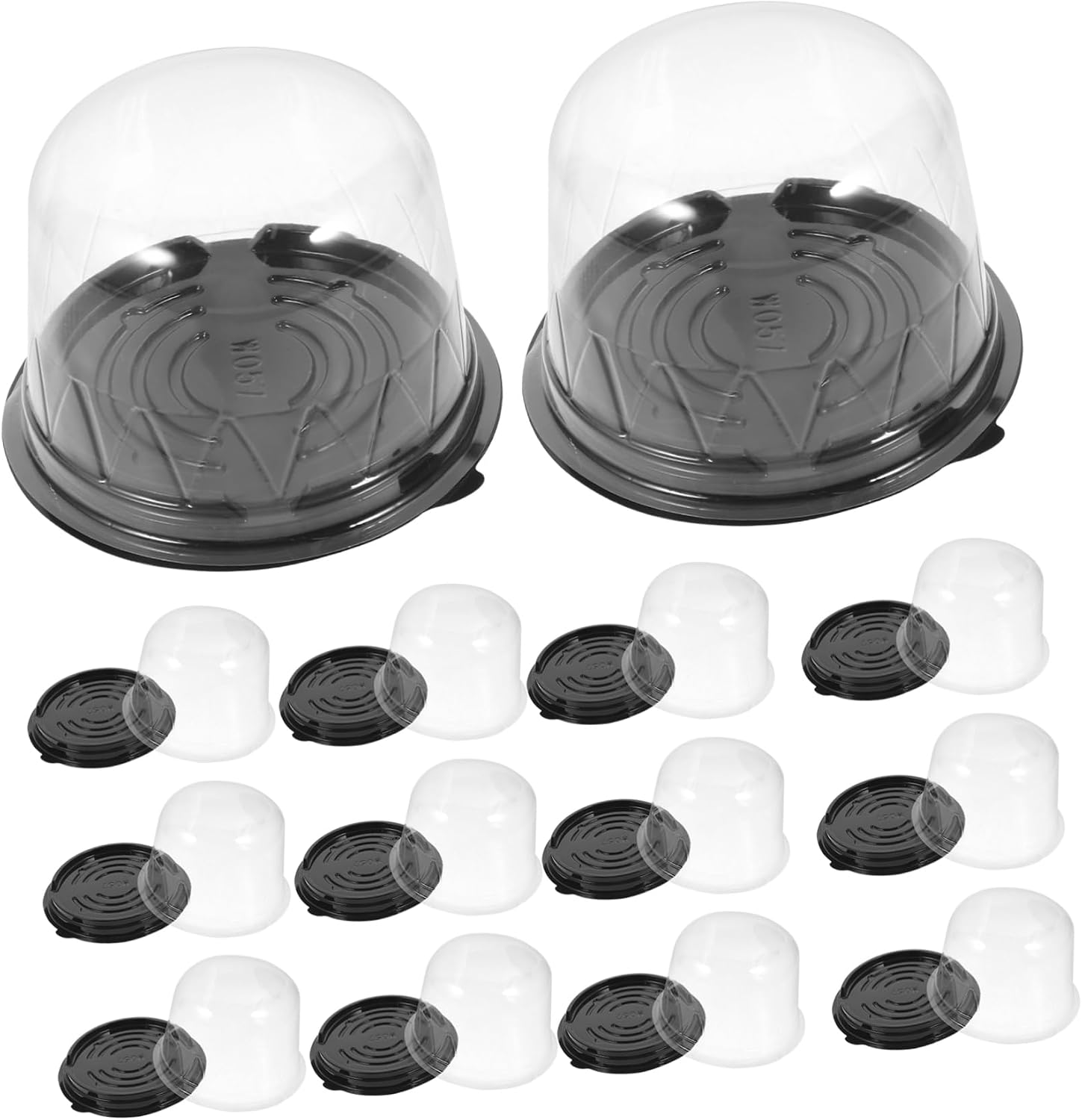 50pcs PET Cake Container with Lids for Bakery Packaging