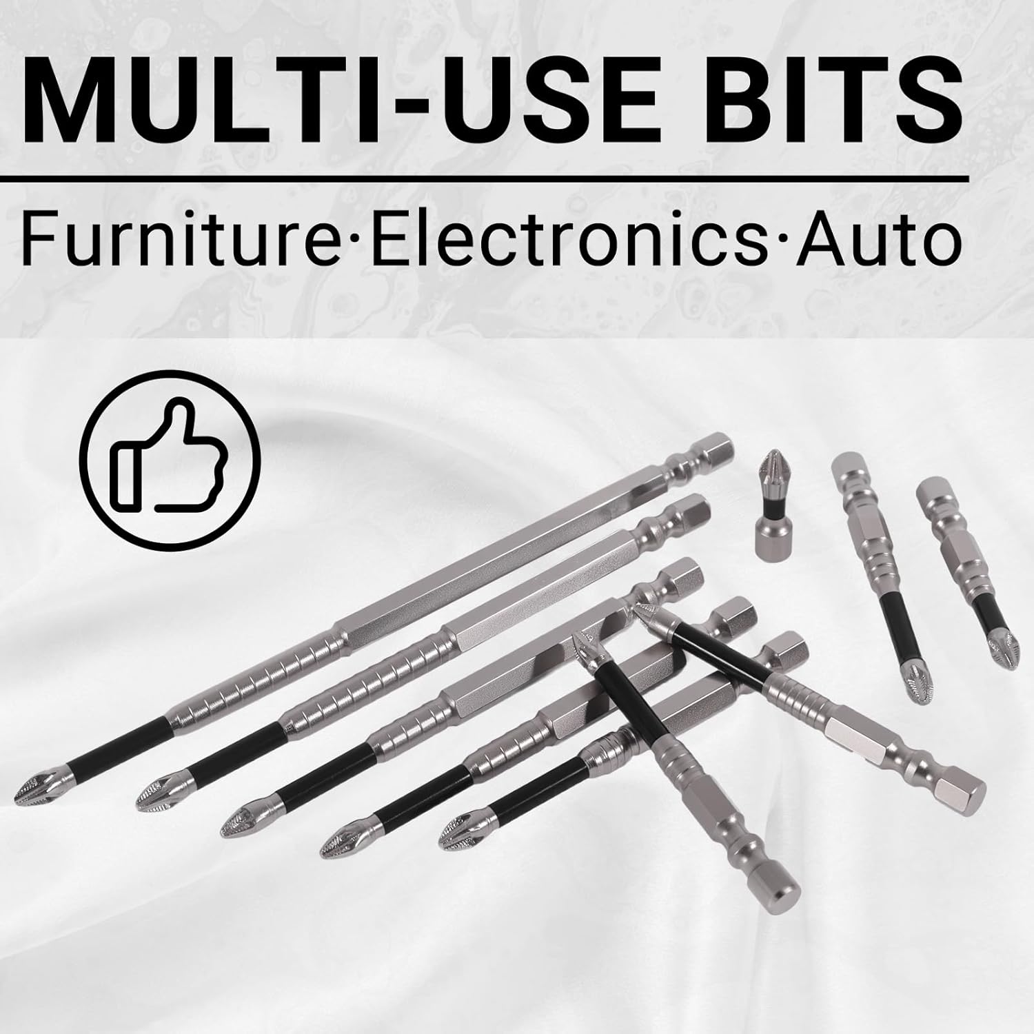 CATITO High Magnetic Screwdriver Drill Bit Set, 10pcs Impact Resistant Non Slip Bit, Anti-Slip Magnetic Electric Screwdriver Set