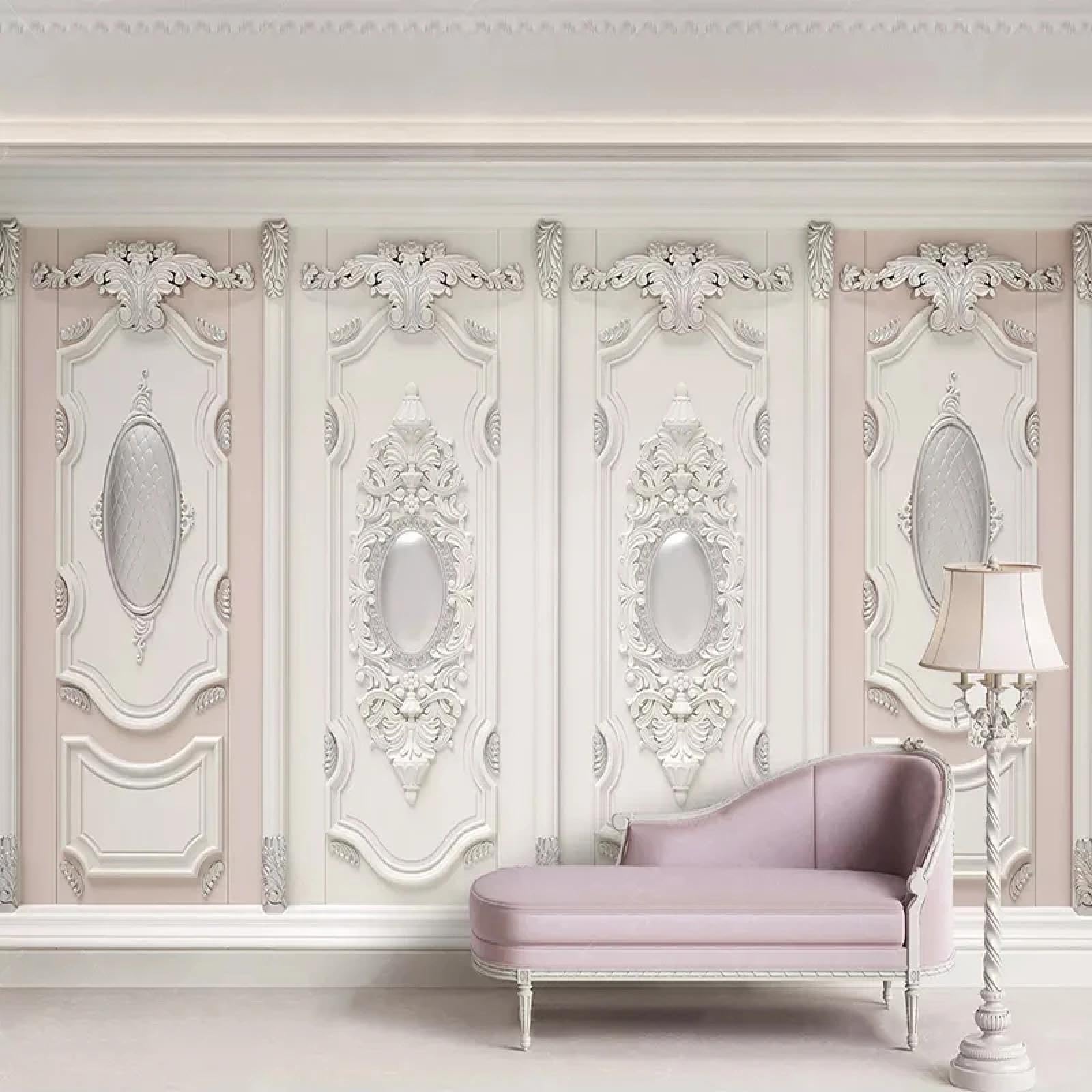 HAN MAN XIU Self-Adhesive 3D Wallpaper, Three-Dimensional Plaster Relief Flower Mural, Living Room Sofa Background, Home Decoration Art.