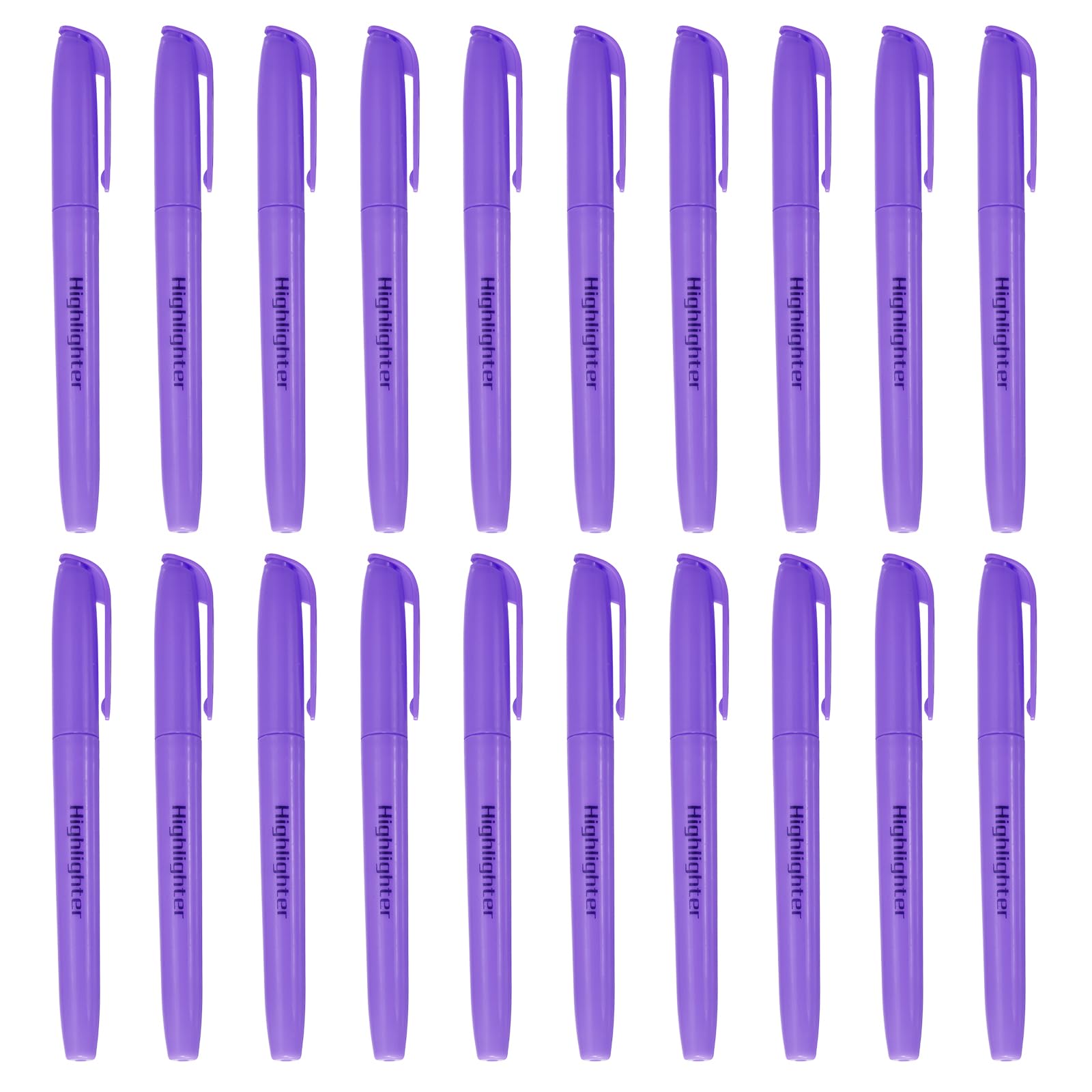 PATIKIL Purple Highlighter, 20 Pack No Bleeds Highlighters Pens Neon Clear View Bright Quick Dry Pocket Marker Pen Sticks Chisel Tip Cute for Books Office Adults