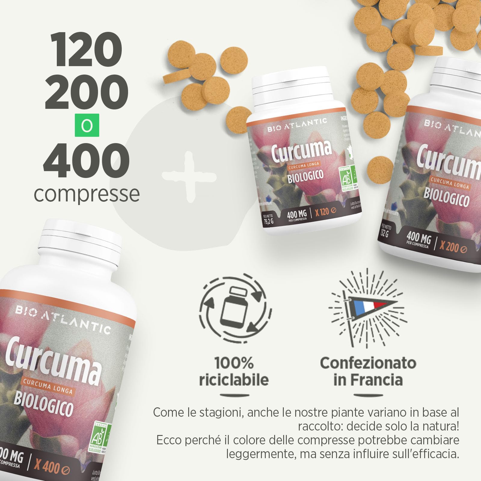 Curcuma Biologico 400 mg - 200 compresse