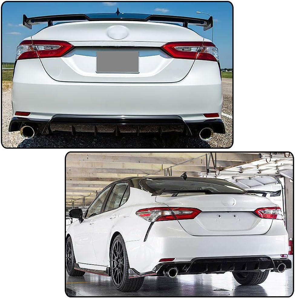 MCARCAR KIT Trunk Spoiler for Toyota 8th Gen Camry LE SE XLE XSE 2018-2024 & for Honda Accord 10th Gen ABS Glossy Black Car Rear Boot Lid Highkick Spoiler Wing Lip (Type Ⅱ)