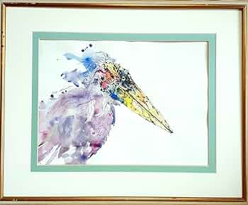 サイン付き　水彩画 果物の絵 '67年 Amazon.co.jp: 絵画 直筆アート 「No. 414」Takashi Uehara