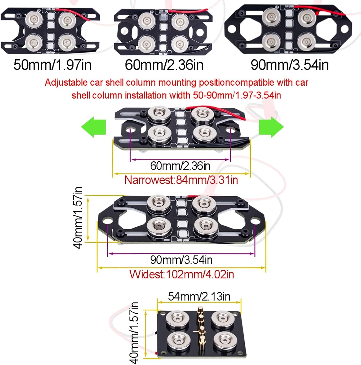 Magnetic Stealth Invisible Body Shell Post Mount Universal Shell Column for 1:10 RC Car SCX10 RC4WD D90 TRX4 Upgrade Parts