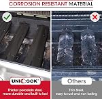 Unicook Heavy Duty Adjustable Porcelain Grill Heat Plate Shield, Heat Tent, Burner Cover, Flame Tamer, Flavorizer Bar for Gas Grill, Extends from 11.75" L up to 21" L, 4 Pack