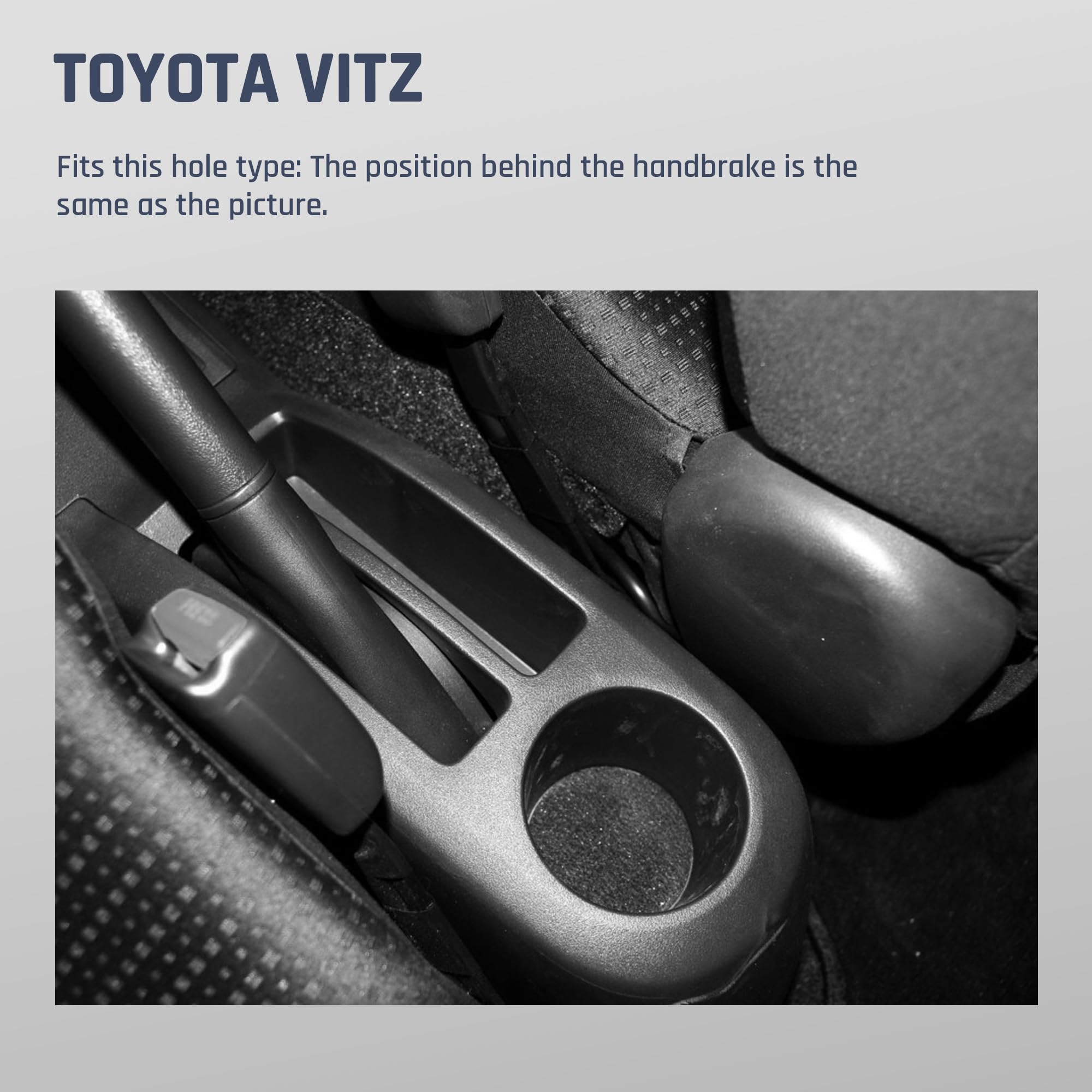Auto Armlehnen für Toyota Yaris Vitz 2006-2011 Mittelarmlehne | Zweistufiger Stauraum, Mit Getränkehalter, Einfache Montage, PU-Leder,Gilt nur für Bestimmte Modelljahre, Schwarze Nähte