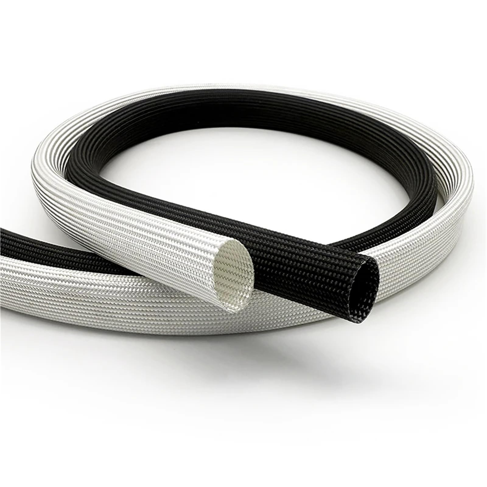 Rubber Hose, Fiberglass Braided Insulation Sleeve High Temp ID 1-12mm Length 2/10M Multicolor(White,10M-12MM)