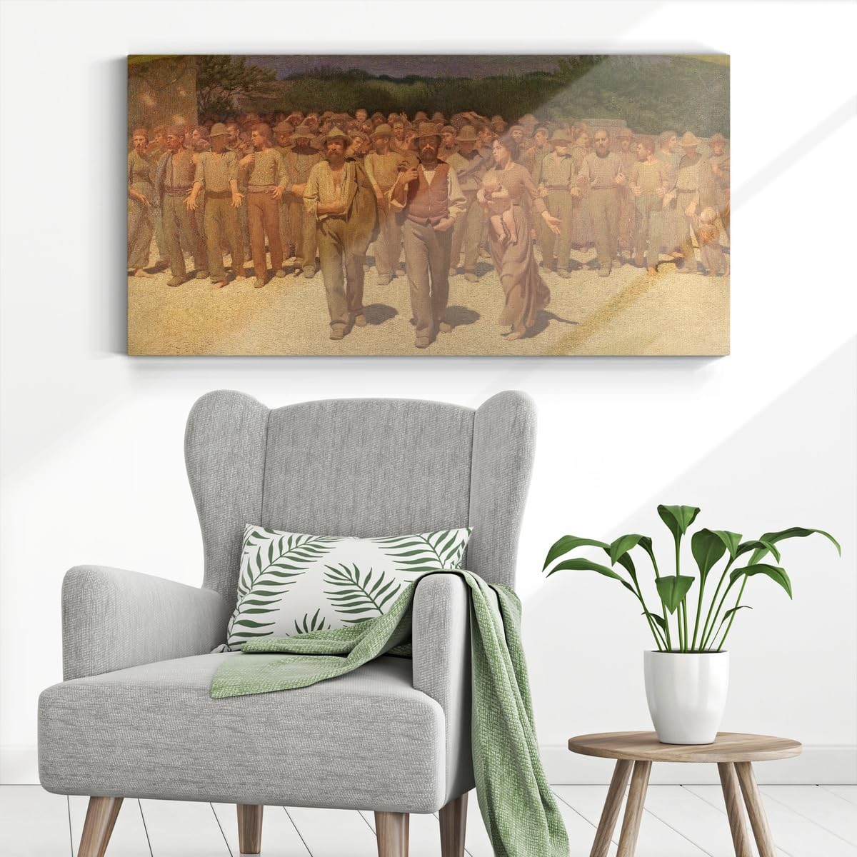 Artenor Quadro Pellizza Giuseppe Il Quarto Stato, 130 x 65 cm - Made in Italy, Quadri Moderni Soggiorno, Camera da Letto, Cucina, Poster da Parete, Decorazioni Casa