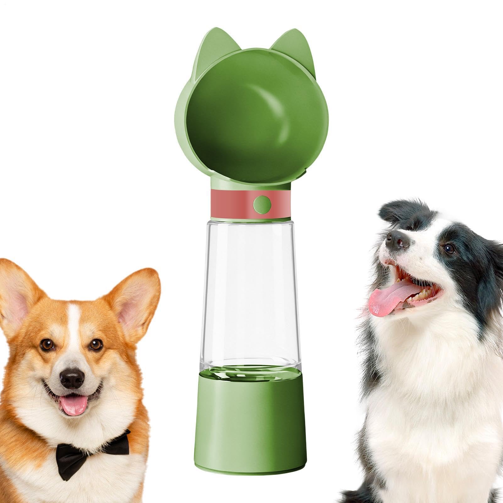 Gourde de voyage 2 en 1 pour animaux de compagnie avec auge intégrée cour