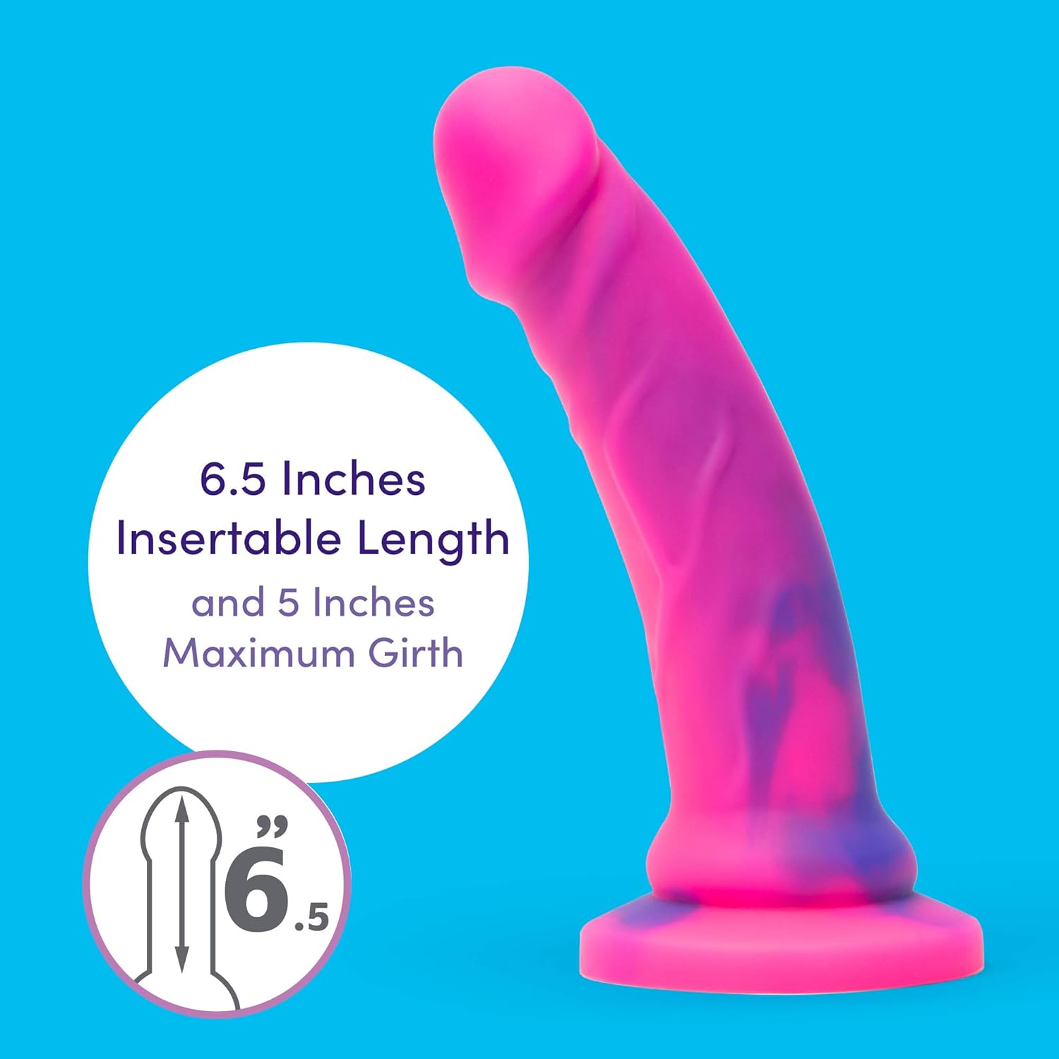 Lovehoney Lifelike Lover Luxe Realistic Dildo - 7 Inch Suction Cup Dildo for Women - Multicoloured Smooth Silicone - Harness Compatible Strap On - Adult Sex Toy - Waterproof - Pink