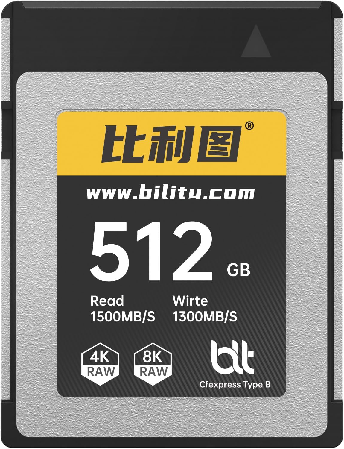 Bilitu 512GB CFexpress Type B Professional Memory Card Suitable for Photographers, Photographers, Up to 1500/1200MB/s, 4K 6K Video
