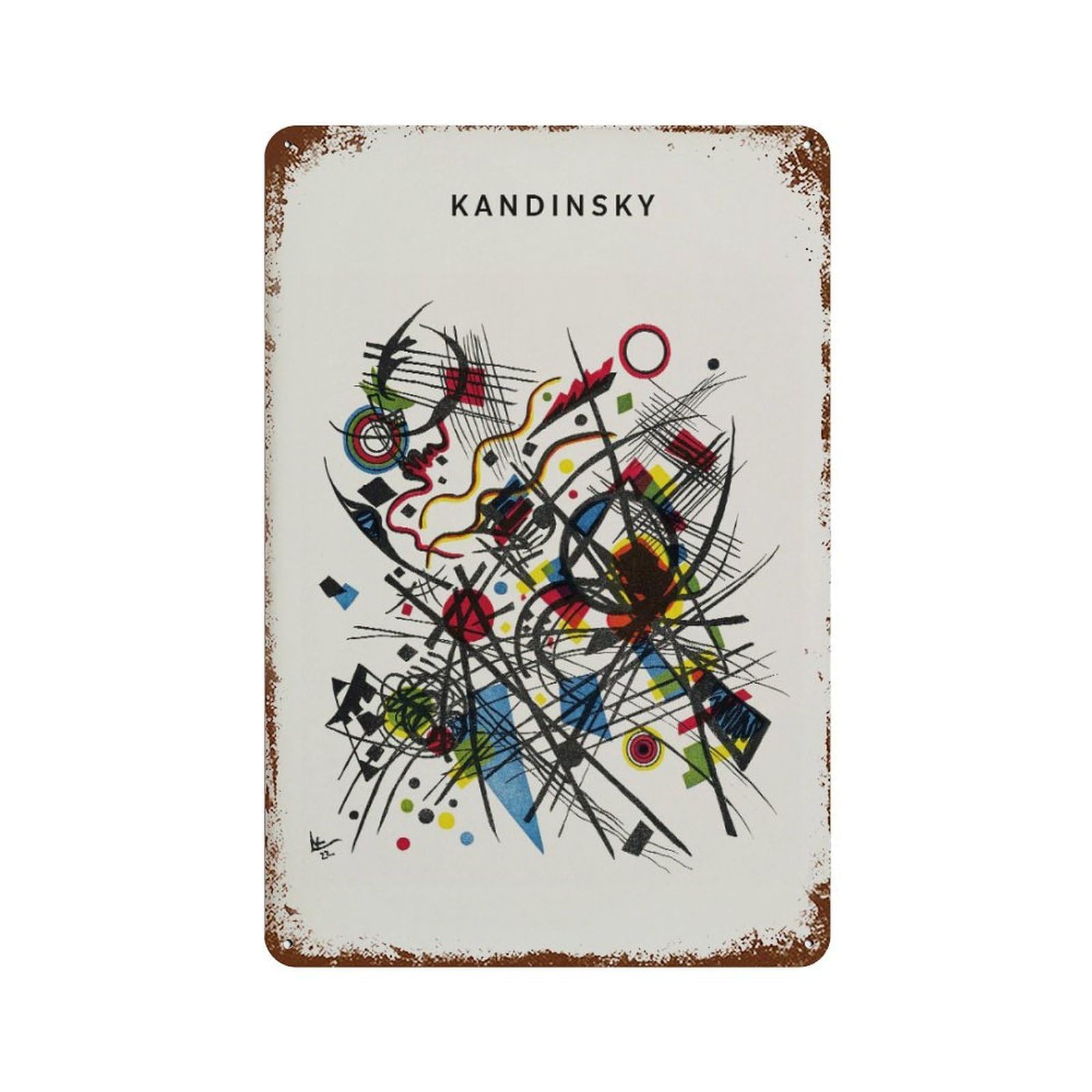 xiaoxiaoshen Wassily Kandinsky Exhibition, Abstract Paintings, Modern Work, Home Decor Wall Decor Art Metal Tin Poster Modern Home Decor Art Home Bar Shop Decorations Vintage Sign 30x20cm